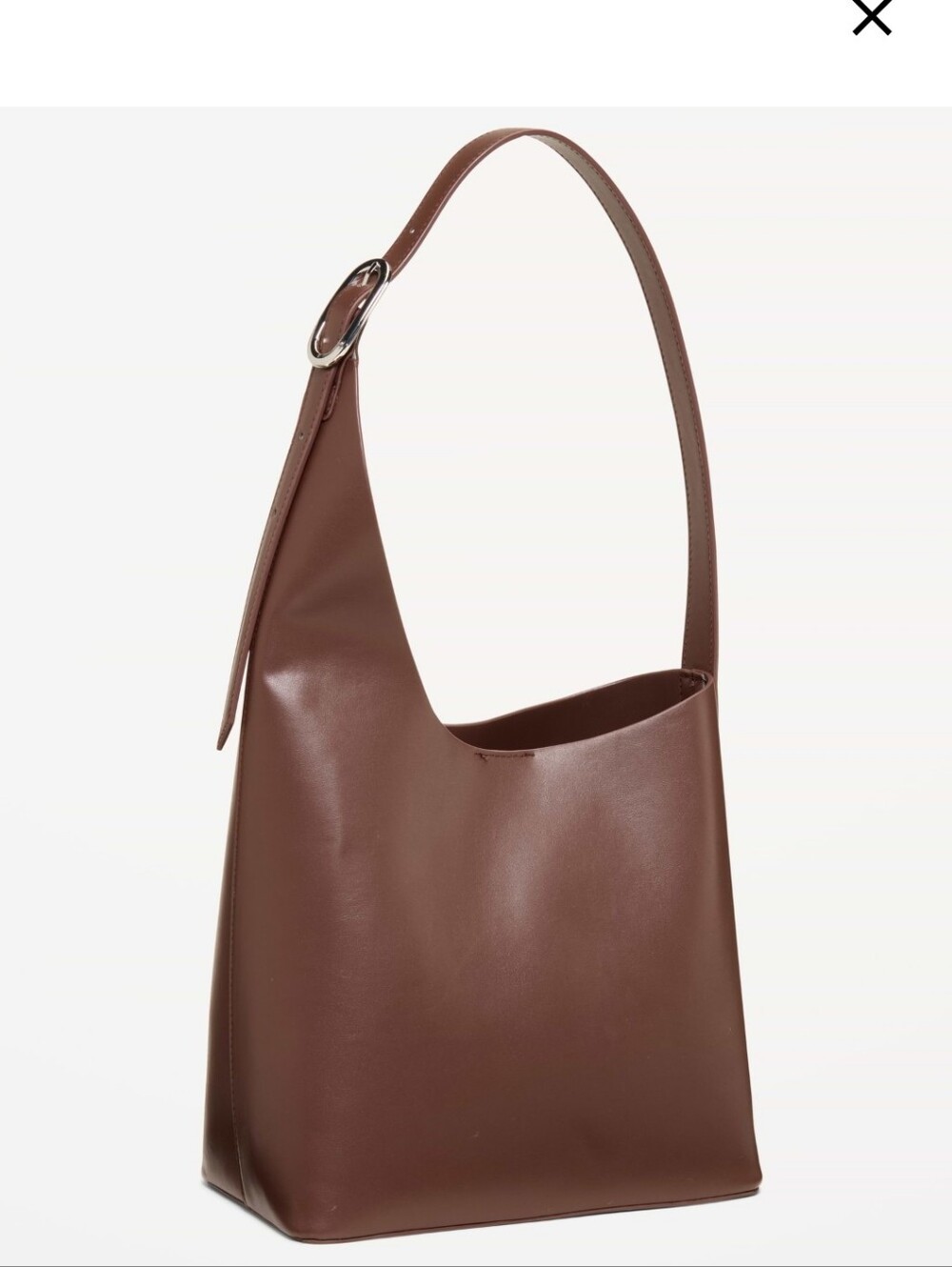OLD NAVY Sleek Brown Vegan Leather Shoulder Bag with Adjustable Strap